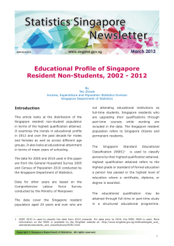 Educational Profile of Singapore Resident Non-Students, 2002-2012