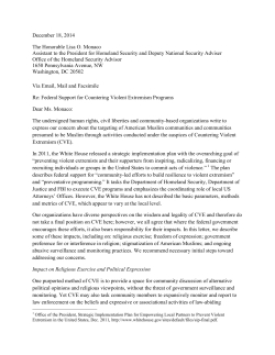 December 18, 2014 The Honorable Lisa O. Monaco