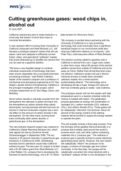 Cutting greenhouse gases: wood chips in, alcohol out