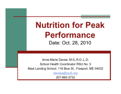 Nutrition for Peak Performance