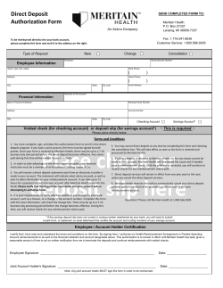 Direct Deposit Authorization Form