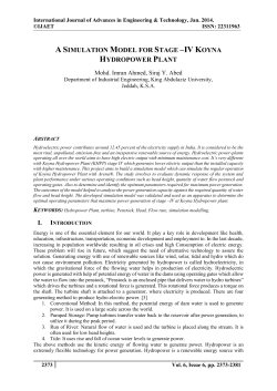 a simulation model for stage &ndash;iv koyna hydropower plant