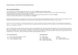 Ready Reckoner: Scottish and Polish Qualifications