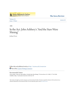 In the Act: John Ashbery`s "And the Stars Were Shining"