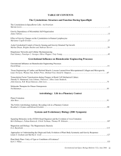 TABLE OF CONTENTS The Cytoskeleton: Structure and Function