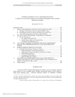 Gender, Maternity Leave, and Home Financing: A Critical Analysis of