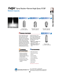 Spray Nozzles &bull; Narrow Angle Spray 15&deg;/30&deg; Medium Capacity