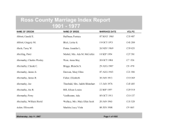 Ross County Marriage Index Report 1901
