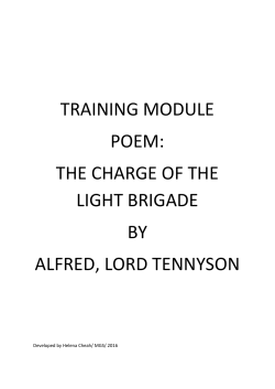 training module poem: the charge of the light brigade by