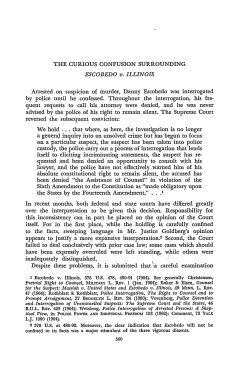 The Curious Confusion Surrounding Escobedo v. Illinois