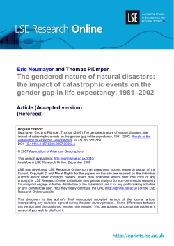 The gendered nature of natural disasters