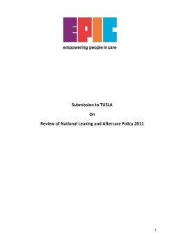 Submission to TUSLA On Review of National Leaving and