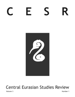 Central Eurasian Studies Review