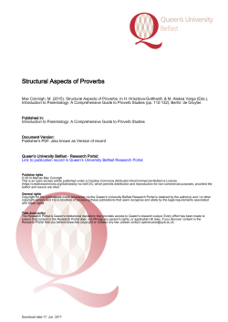 Structural Aspects of Proverbs - Pure