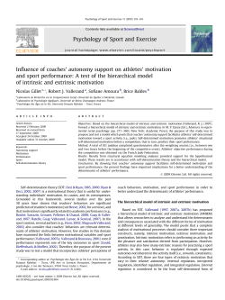Influence of coaches` autonomy support on athletes` motivation and
