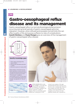 Gastro-oesophageal reflux disease and its management