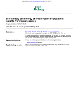 insights from trypanosomes Evolutionary cell biology of