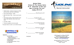 Sermon Notes Victory On The Journey Series # 15 &ldquo;Determine To