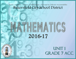 UNIT 1 &ndash; Grade 7 ACC