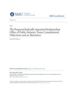 The Proposed Judicially Appointed Independant