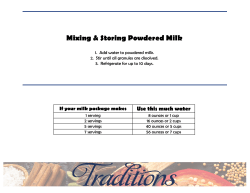 Powdered Milk Instructions