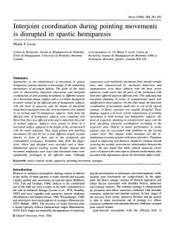 Interj oint coordination during pointing movements is
