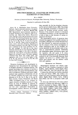Spectrochemical Analysis of Inorganic Elements in Bacteria