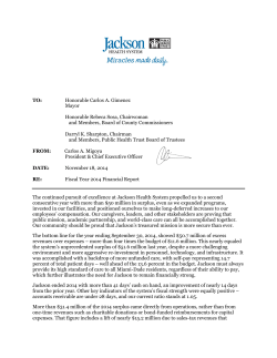 Read Jackson`s FY2014 Year End Financials