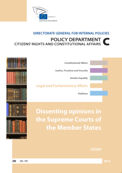 Dissenting opinions in the Supreme Courts of the Member States