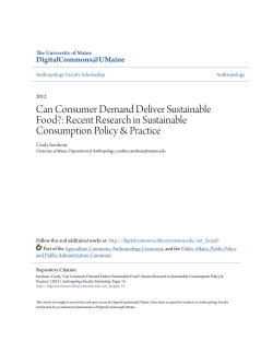 Can Consumer Demand Deliver Sustainable Food?: Recent