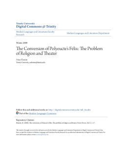 The Conversion of Polyeucte`s Félix: The Problem of Religion and