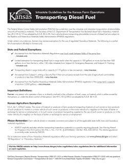 Intrastate Guidelines for Farmers Transporting Diesel Fuel