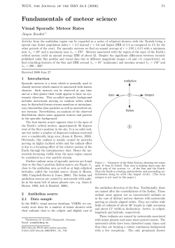 J. Rendtel: Visual sporadic meteor rates.