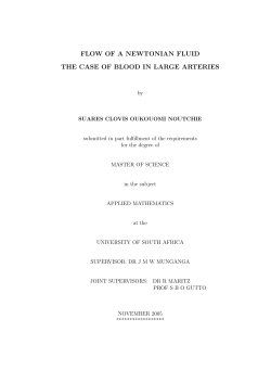 FLOW OF A NEWTONIAN FLUID THE CASE OF BLOOD IN LARGE