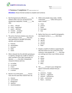 Sentence Completion 11