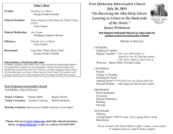Order of Service - First Unitarian Universalist Church of Detroit