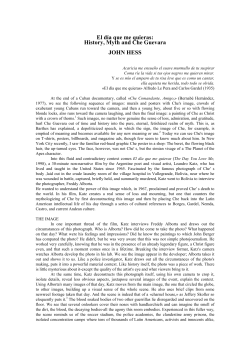 El d&iacute;a que me quieras: History, Myth and Che Guevara JOHN HESS