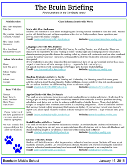 7th Grade Newsletter
