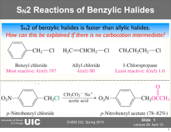 SN2 Reactions of Benzylic Halides
