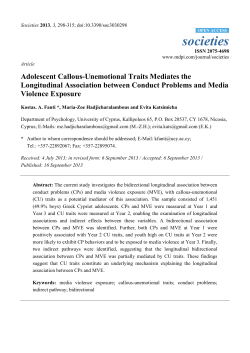 Adolescent Callous-Unemotional Traits Mediates the