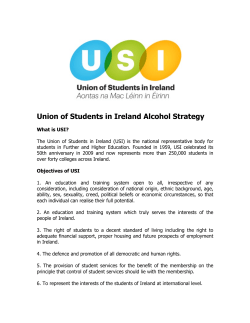 USI Alcohol Policy - Union of Students in Ireland