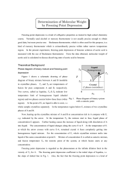Determination of Molecular Weight by Freezing Point Depression