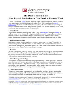 The Daily Telecommute: How Payroll Professionals Can Excel at