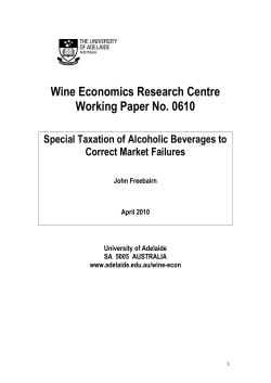 Special Taxation of Alcoholic Beverages to Correct Market Failures