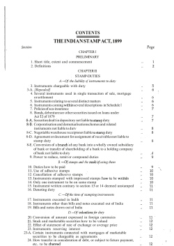 Indian Stamp Act 1899 - Index