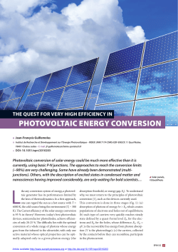 The quest for very high efficiency in Photovoltaic energy conversion