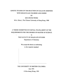 KINETIC STUDIES OF THE REACTION OF