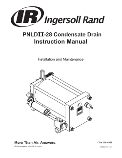 PNLDII-28 Condensate Drain Instruction Manual
