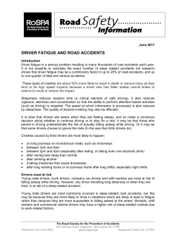 Driver Fatigue and Road Accidents Factsheet June 2011