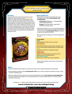 Traits of Writing wrap up activity